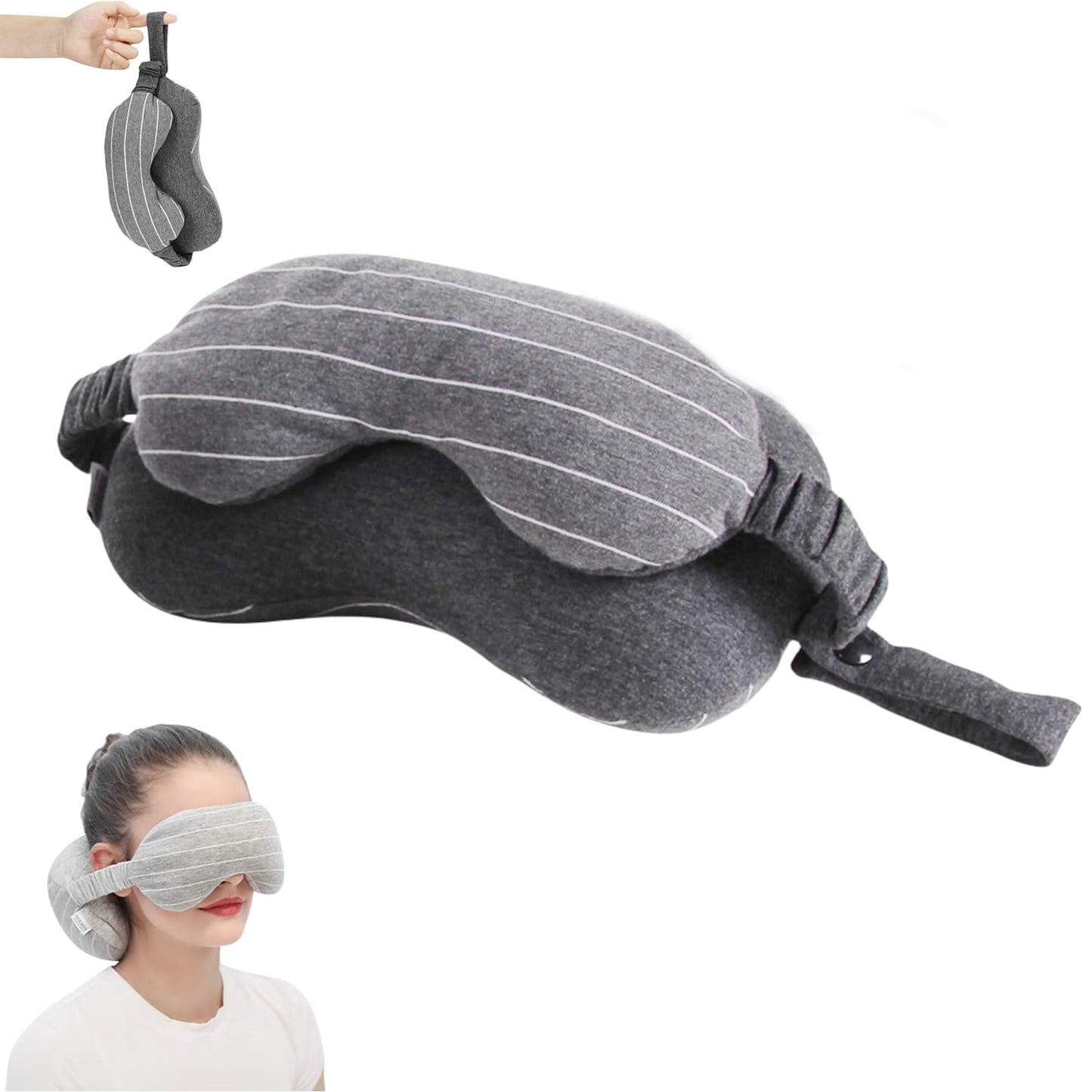 2-in-1 U Shaped Travel Pillow and Eye Mask