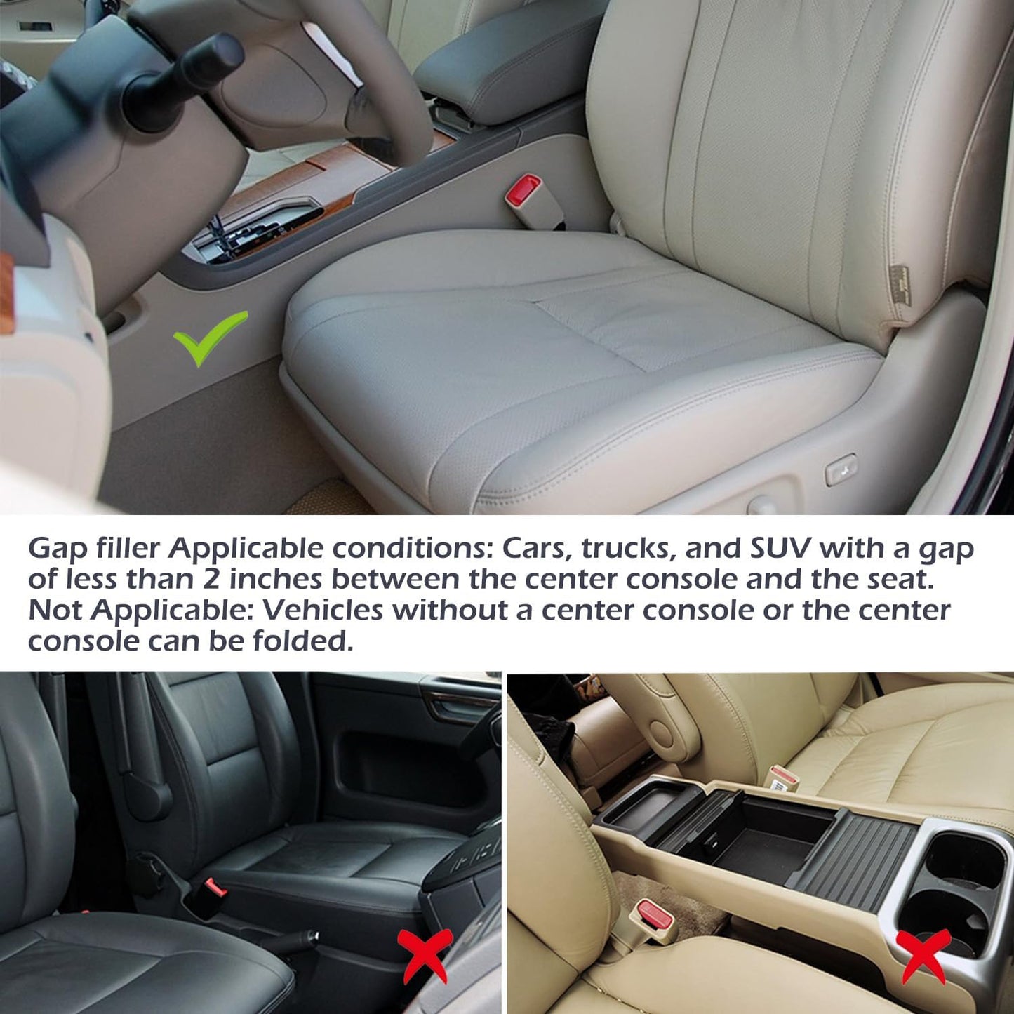 Car Seat Gap Filler, Fill The Gap Between Seat and Console