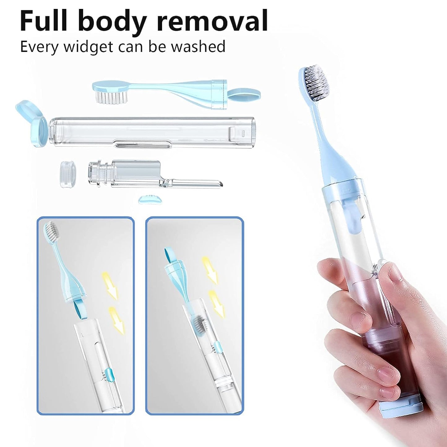 3 in 1 Portable Folding Travel Toothbrush
