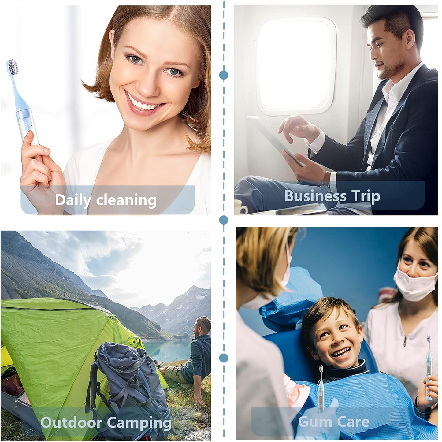 3 in 1 Portable Folding Travel Toothbrush