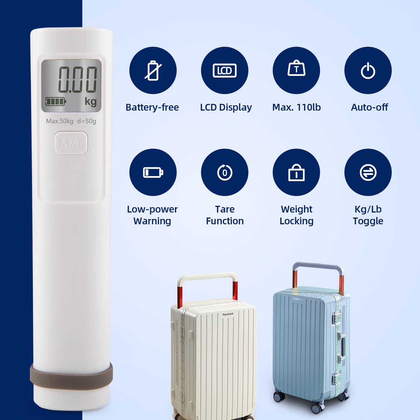 Battery-Free Portable Electronic Luggage Scale