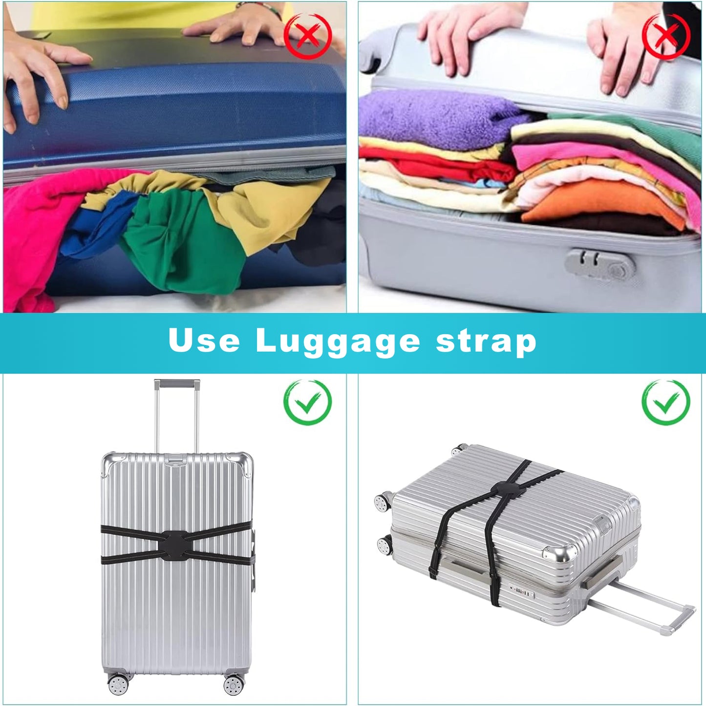 Luggage Reflective Bungee Strap
