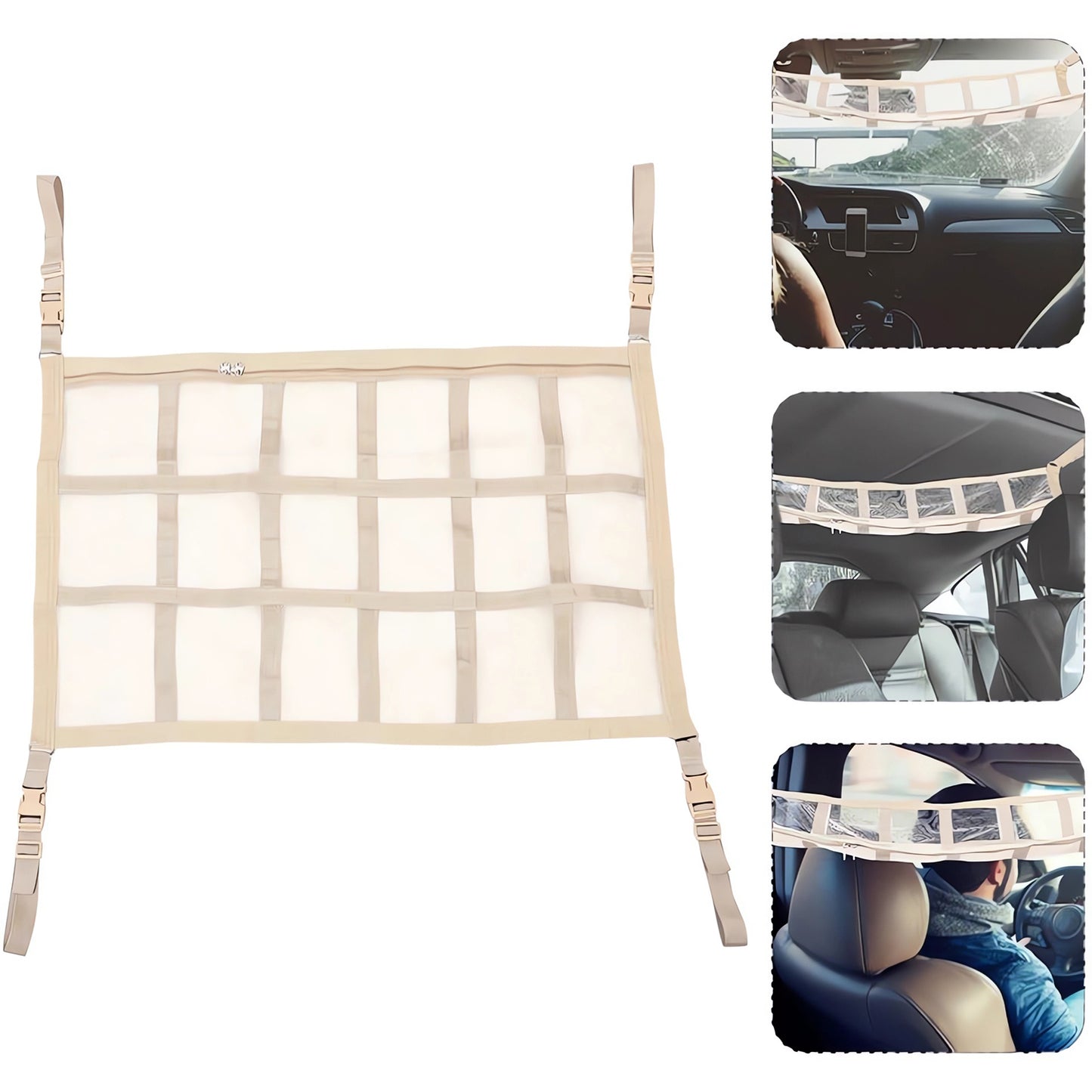 Double-Layer Adjustable  Mesh Car Roof Organizer
