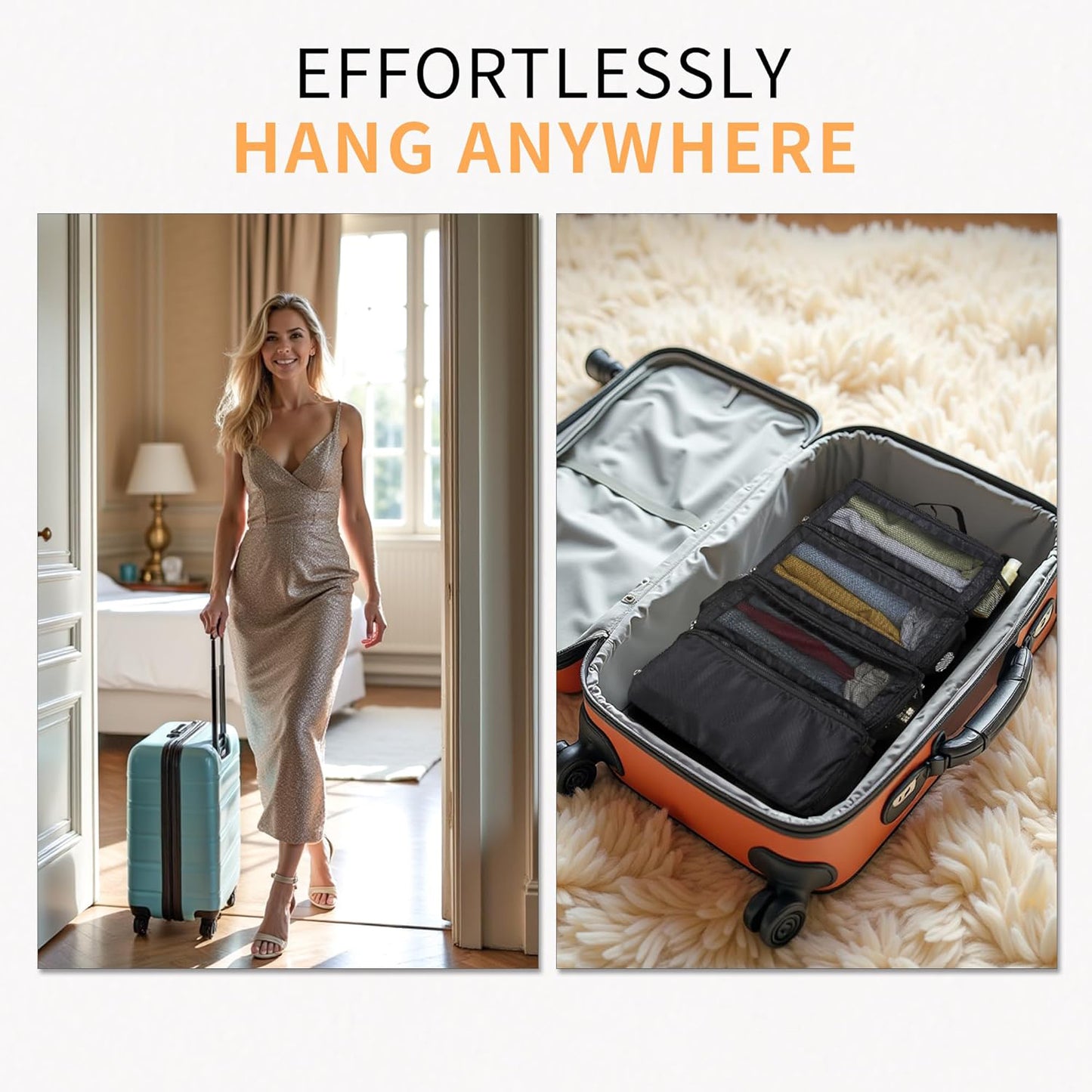 Collapsible Hanging Travel Luggage Organizer