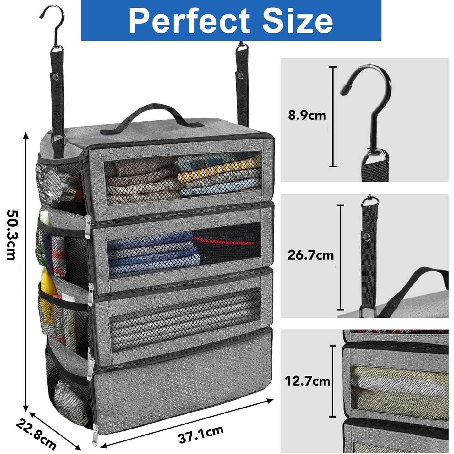Collapsible Hanging Travel Luggage Organizer