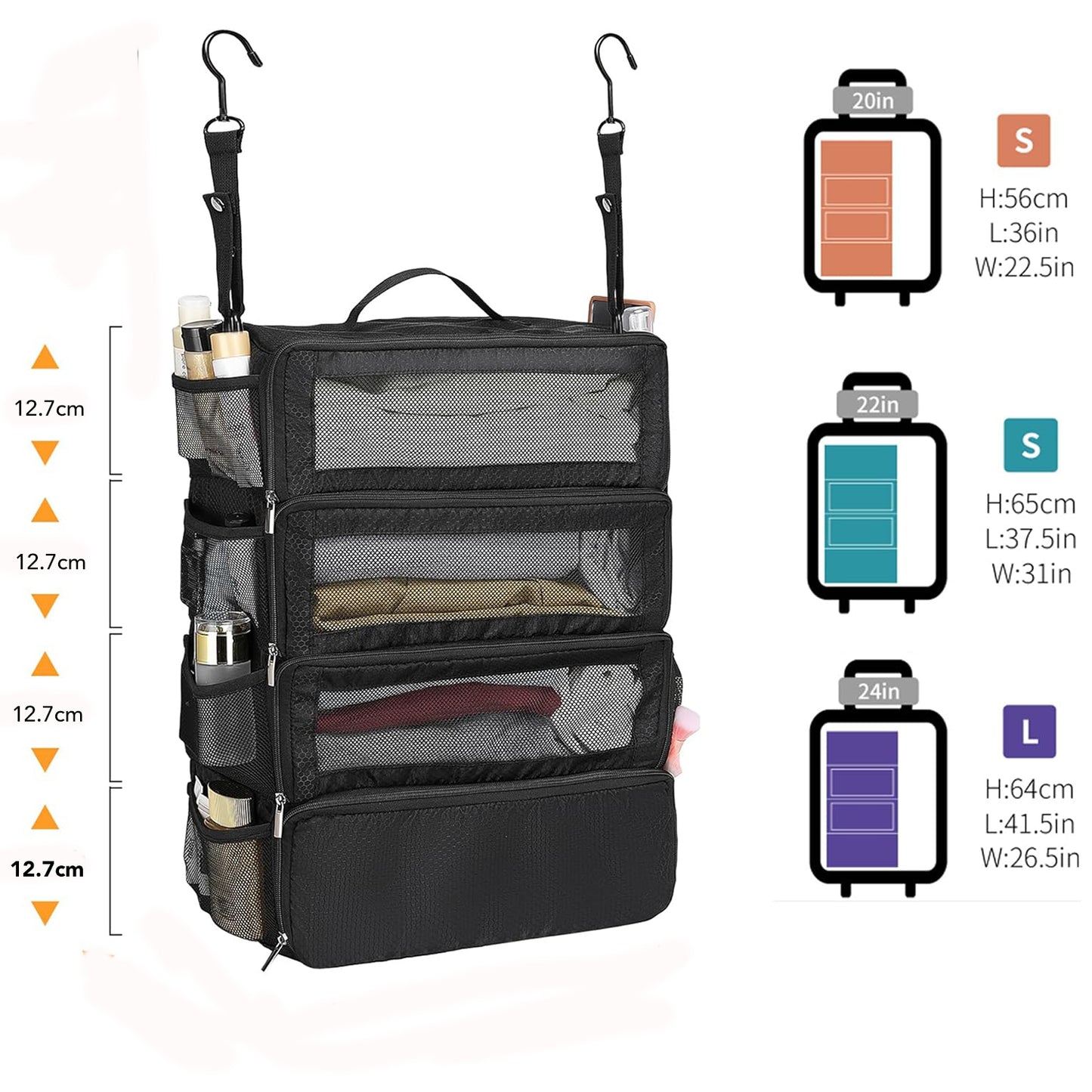Collapsible Hanging Travel Luggage Organizer