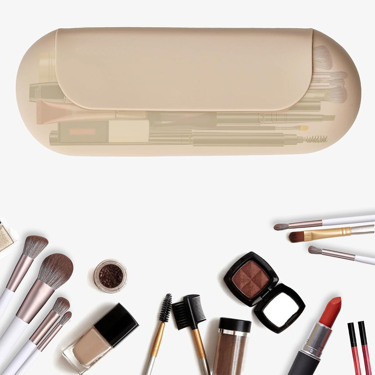Portable Silicone Cosmetic Brushes Organizer