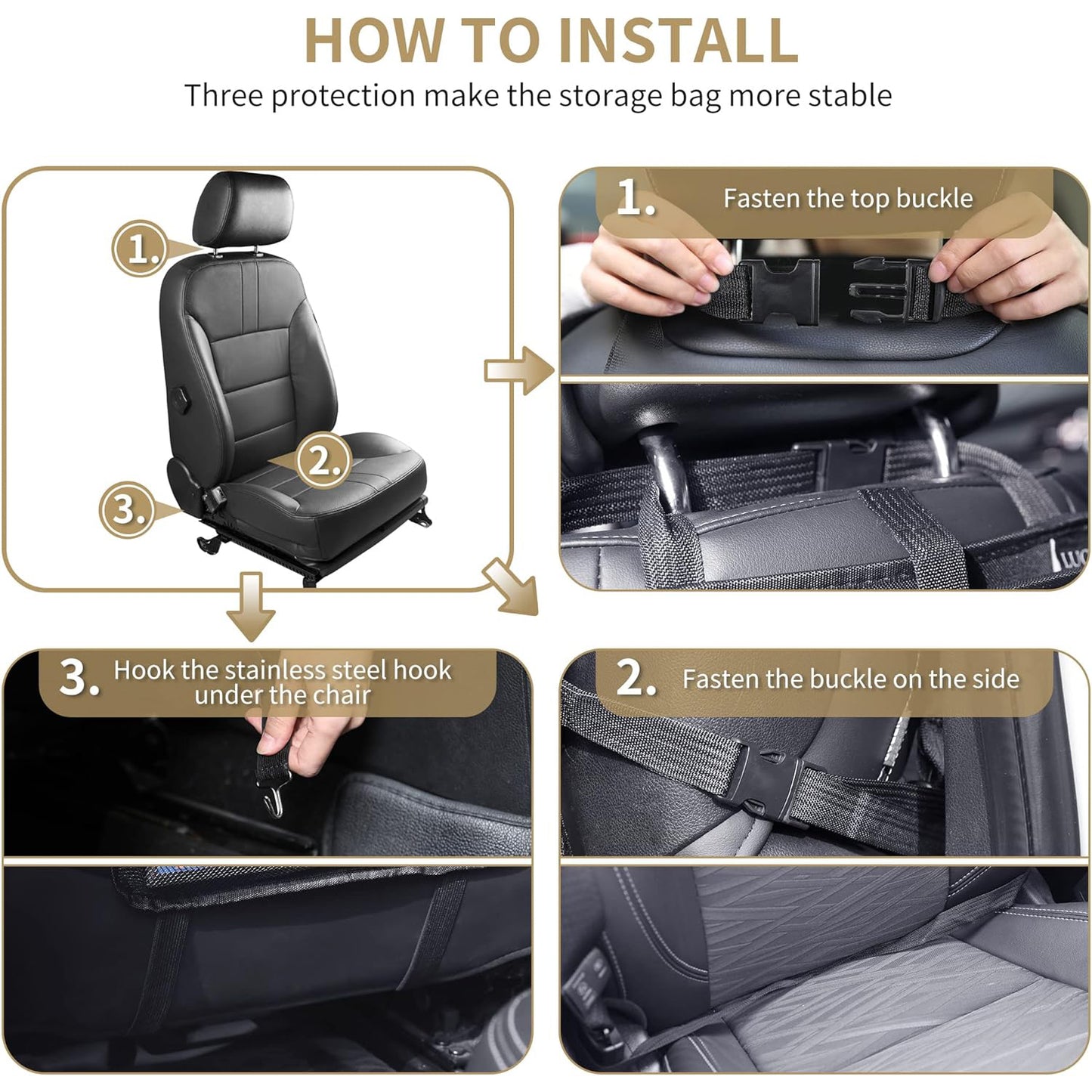 Foldable Car Backseat Organizer with Tray