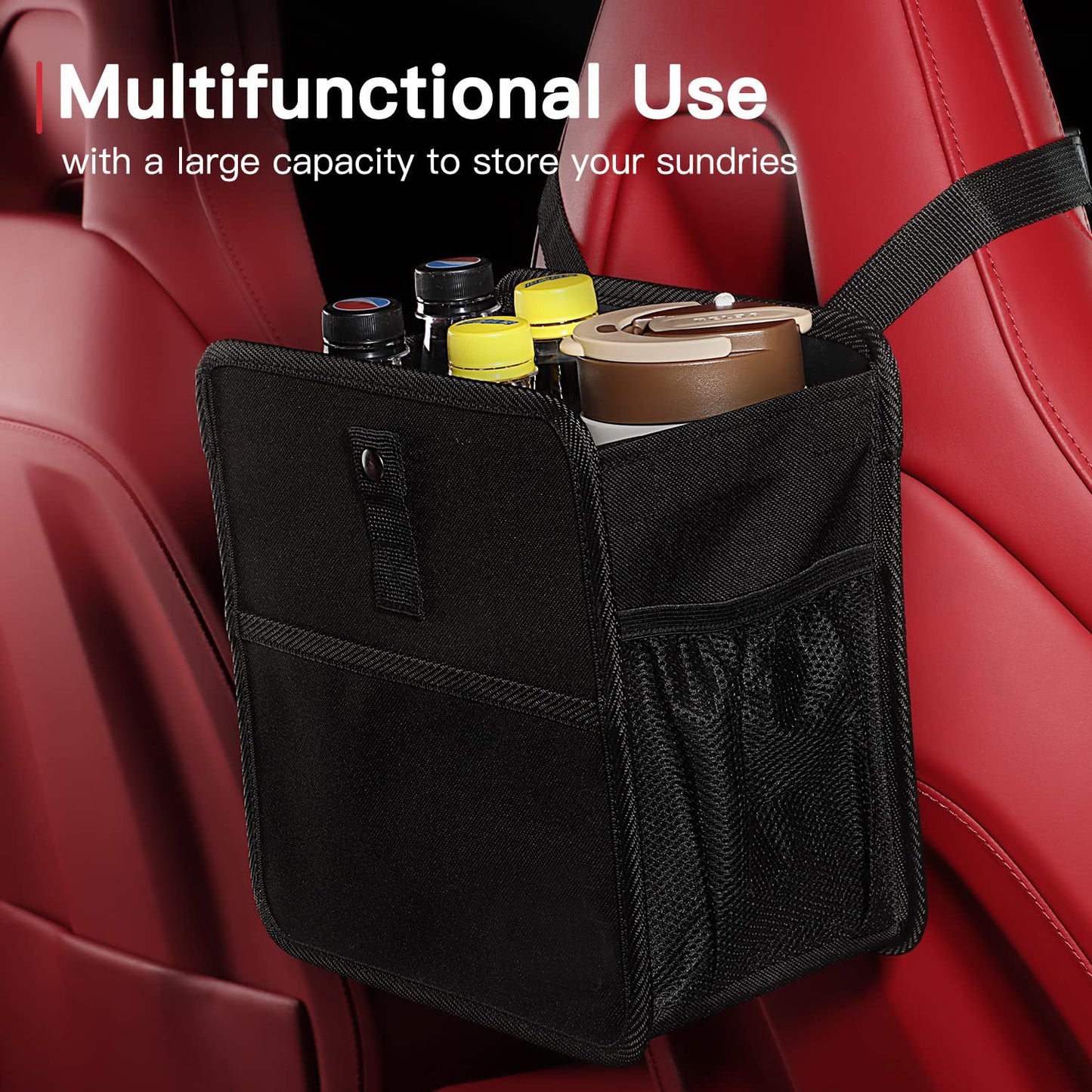 Large Multipurpose Foldable Hanging Car Trash, Backseat Storage Bag