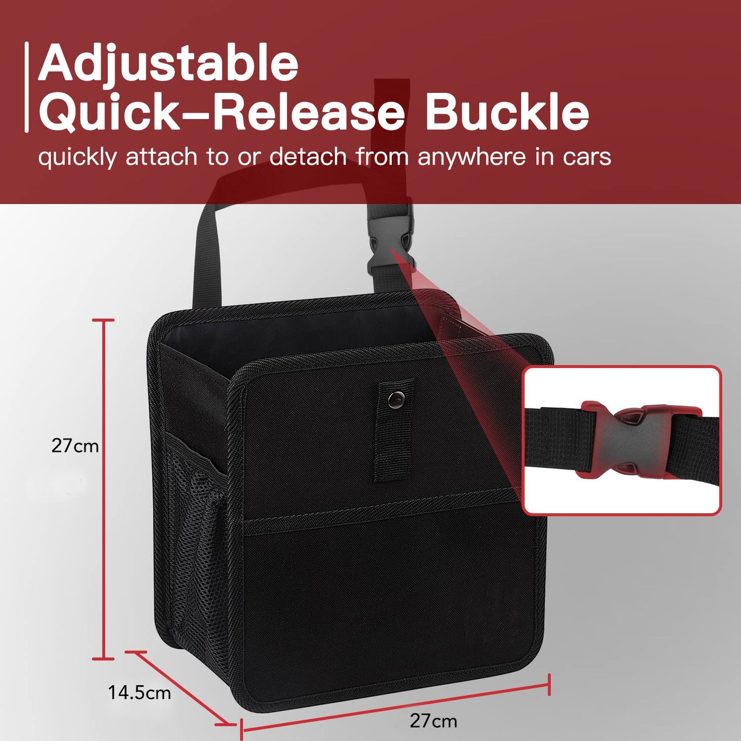 Large Multipurpose Foldable Hanging Car Trash, Backseat Storage Bag