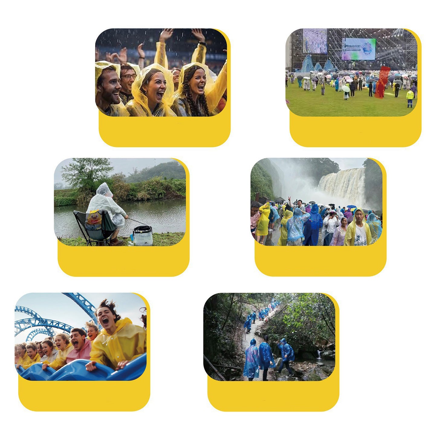 EVA Portable Unisex Reusable Rain Coats 2 Pack