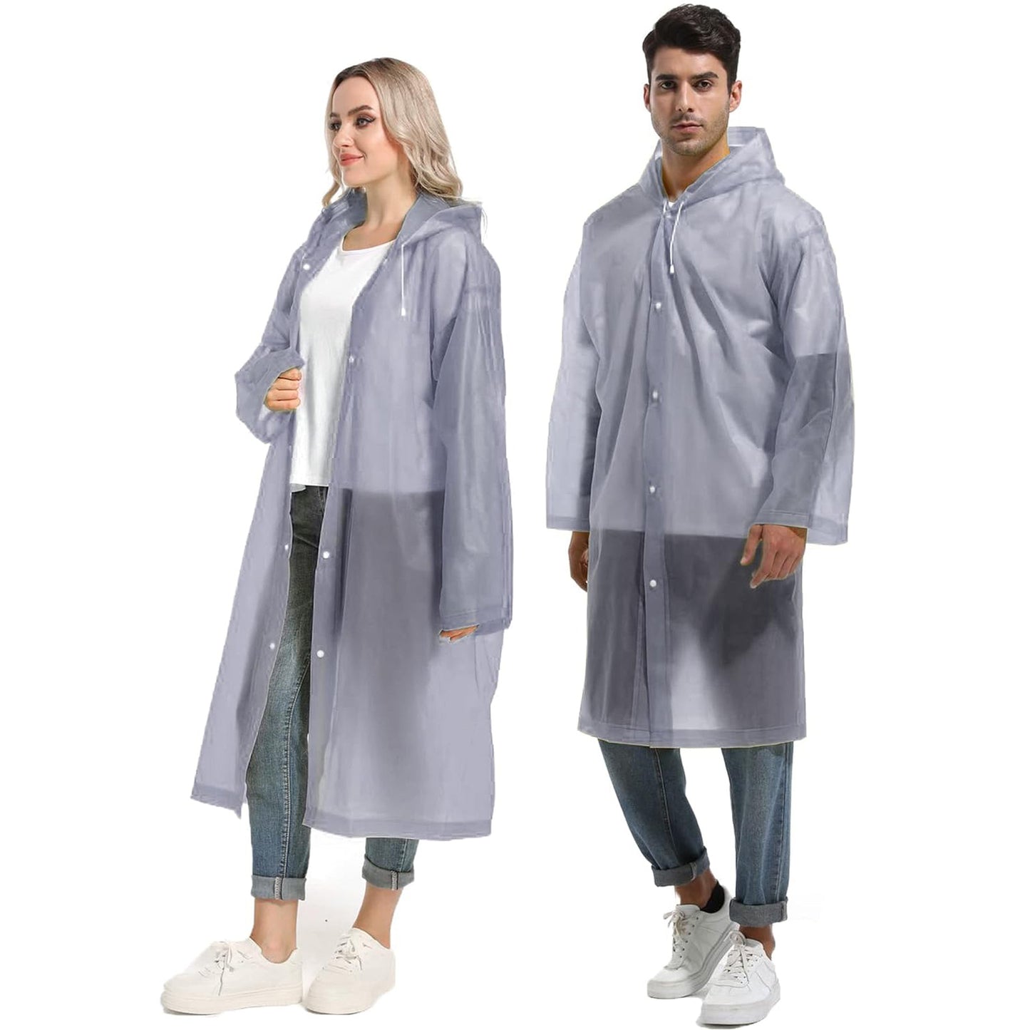 EVA Portable Unisex Reusable Rain Coats 2 Pack
