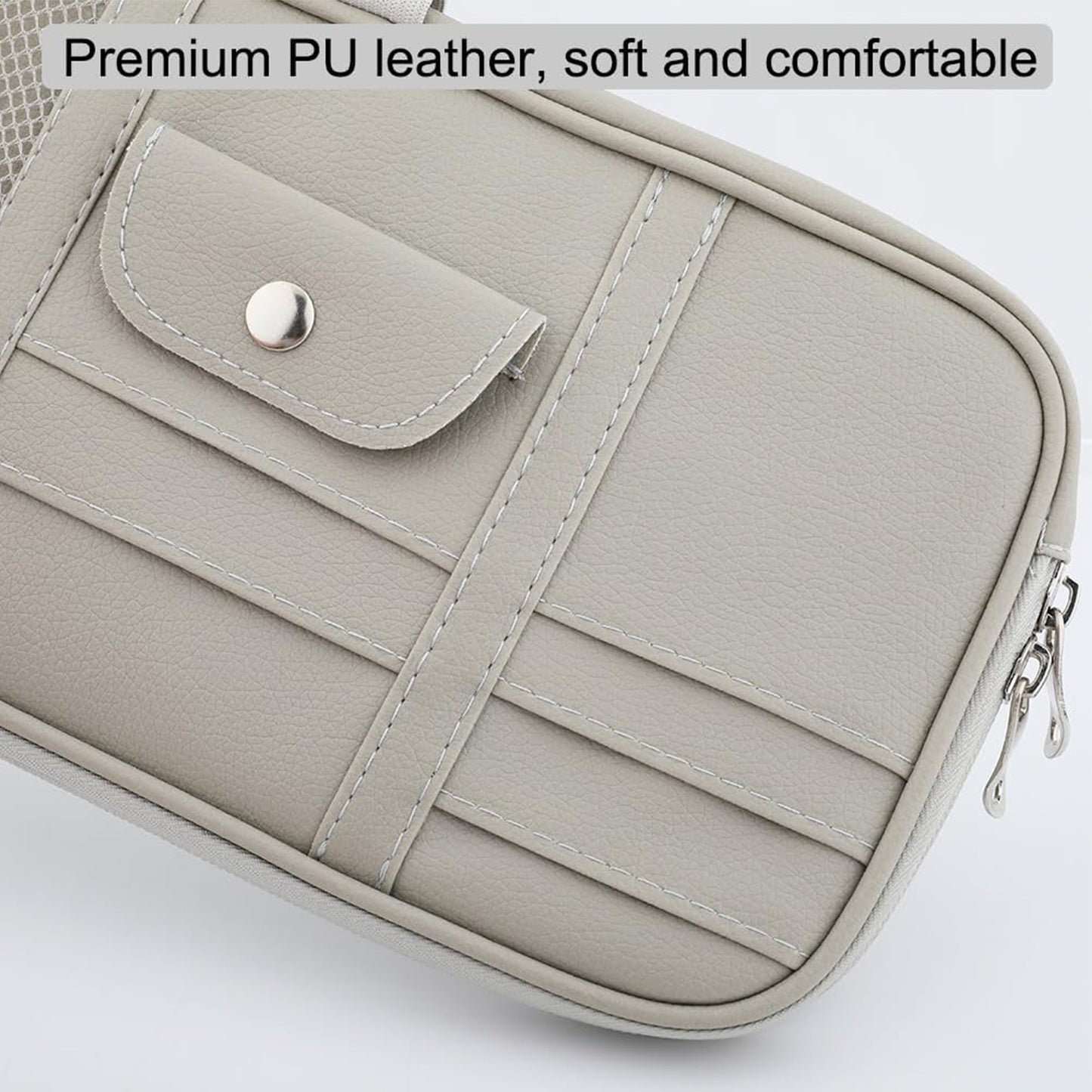 Multi-Pocket Car Sun Visor Organizer with Double Zippers