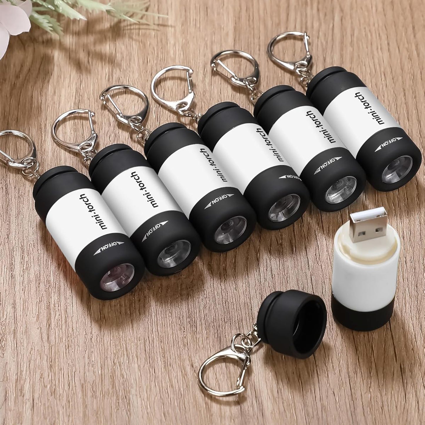 Mini Rechargeable Keychain Travel Flashlight, 3 Pack