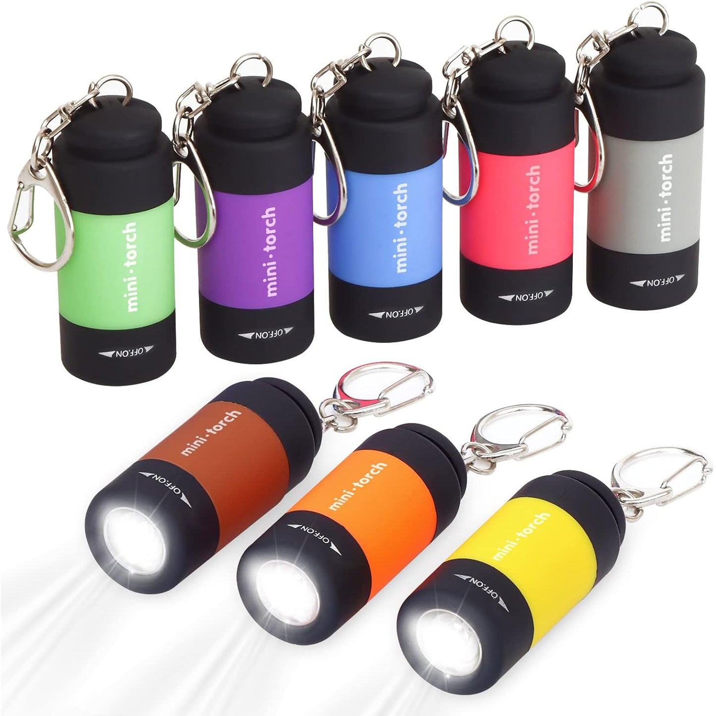 Mini Rechargeable Keychain Travel Flashlight, 3 Pack