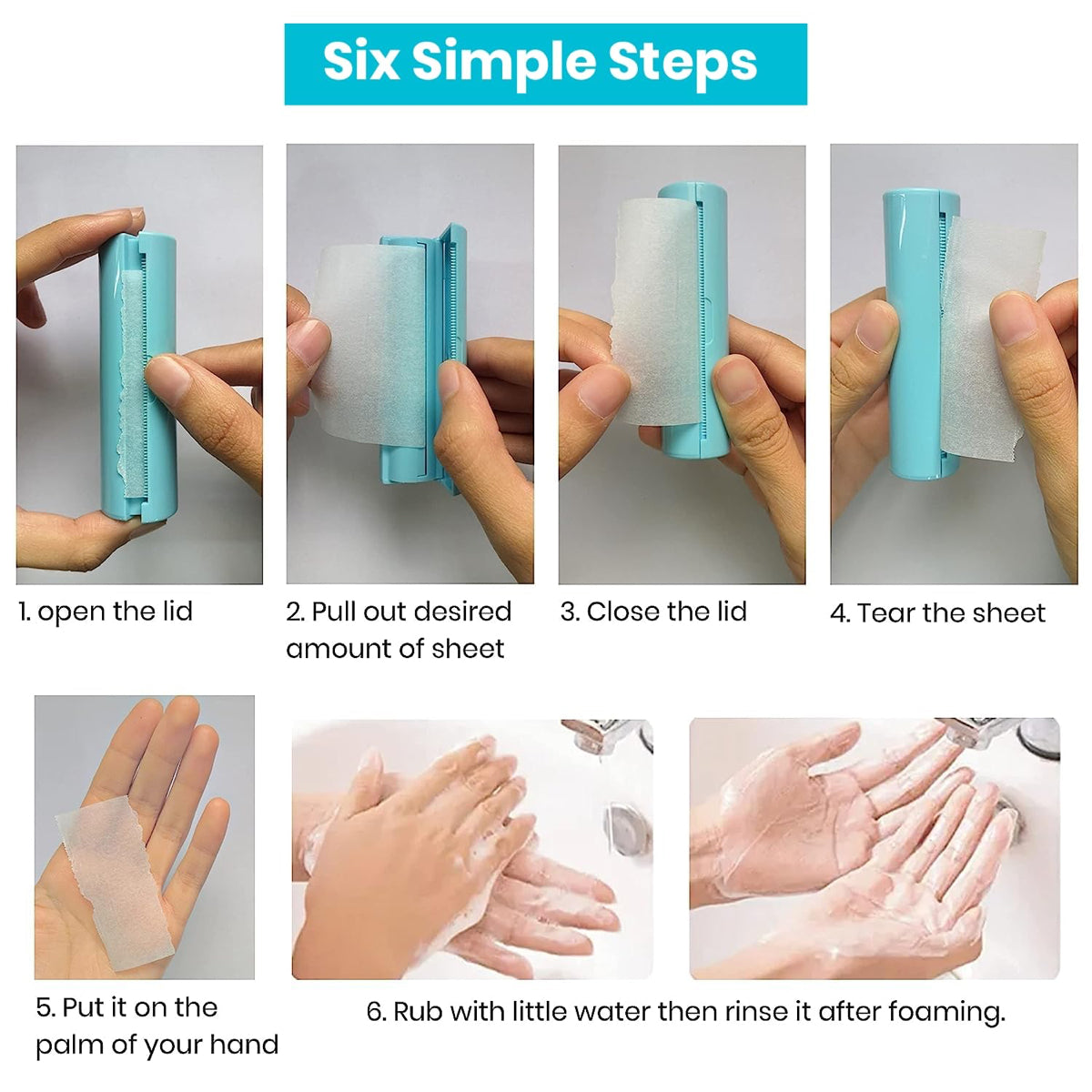 Mini Scented Hand Washing Paper Soap, Cuttable Pocket Sheet Rolls