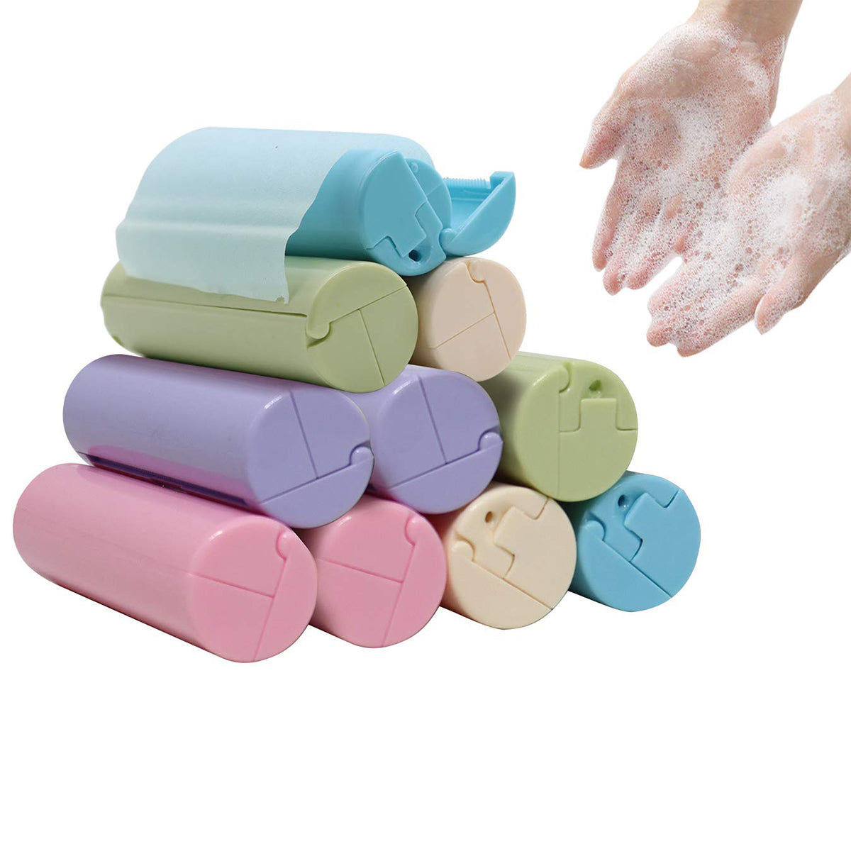 Mini Scented Hand Washing Paper Soap, Cuttable Pocket Sheet Rolls