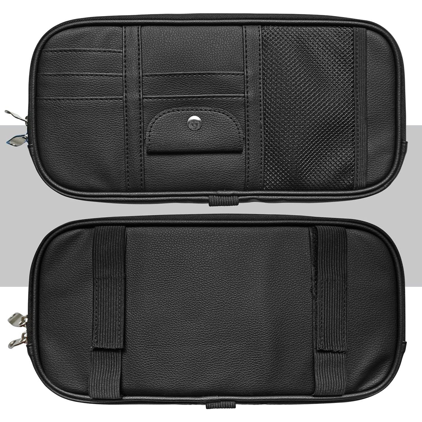 Multi-Pocket Car Sun Visor Organizer with Double Zippers