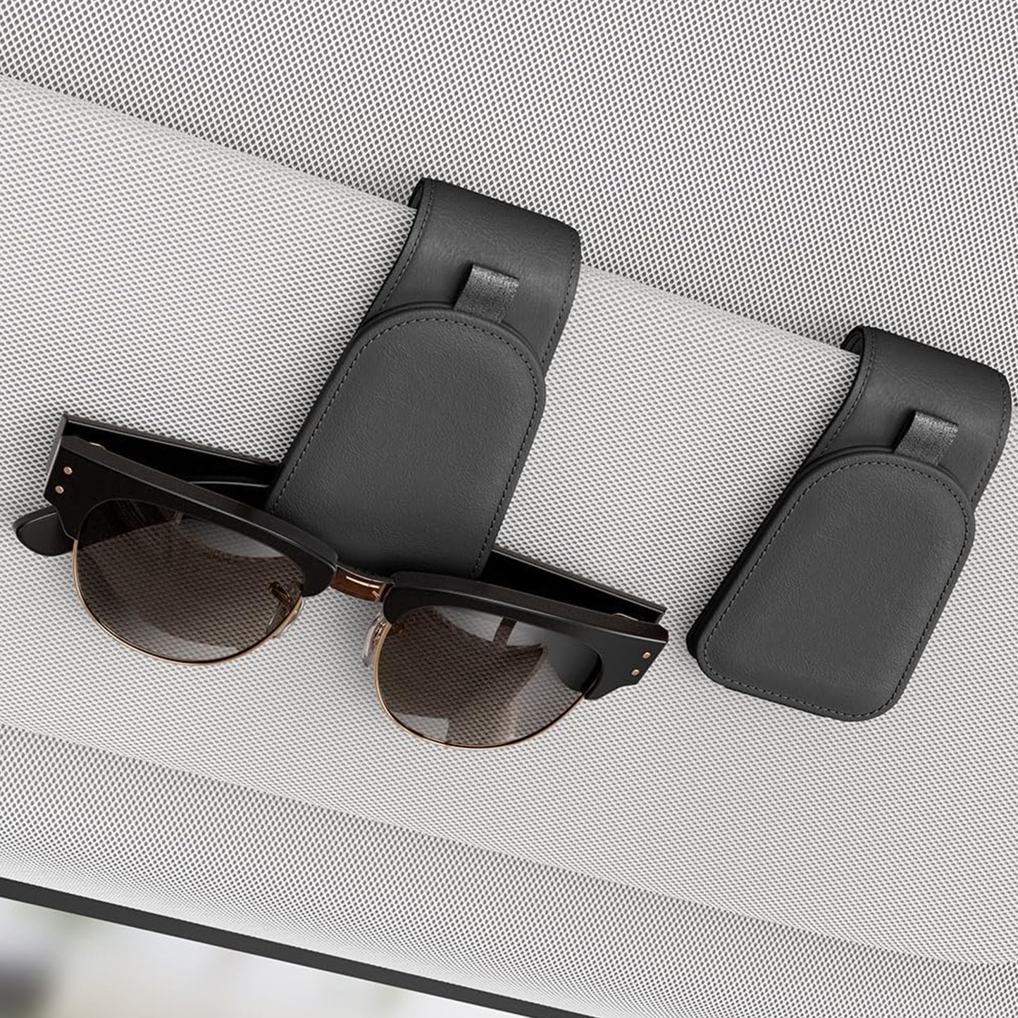 Multifunction Magnetic Leather Sunglasses Holders for Car Visor