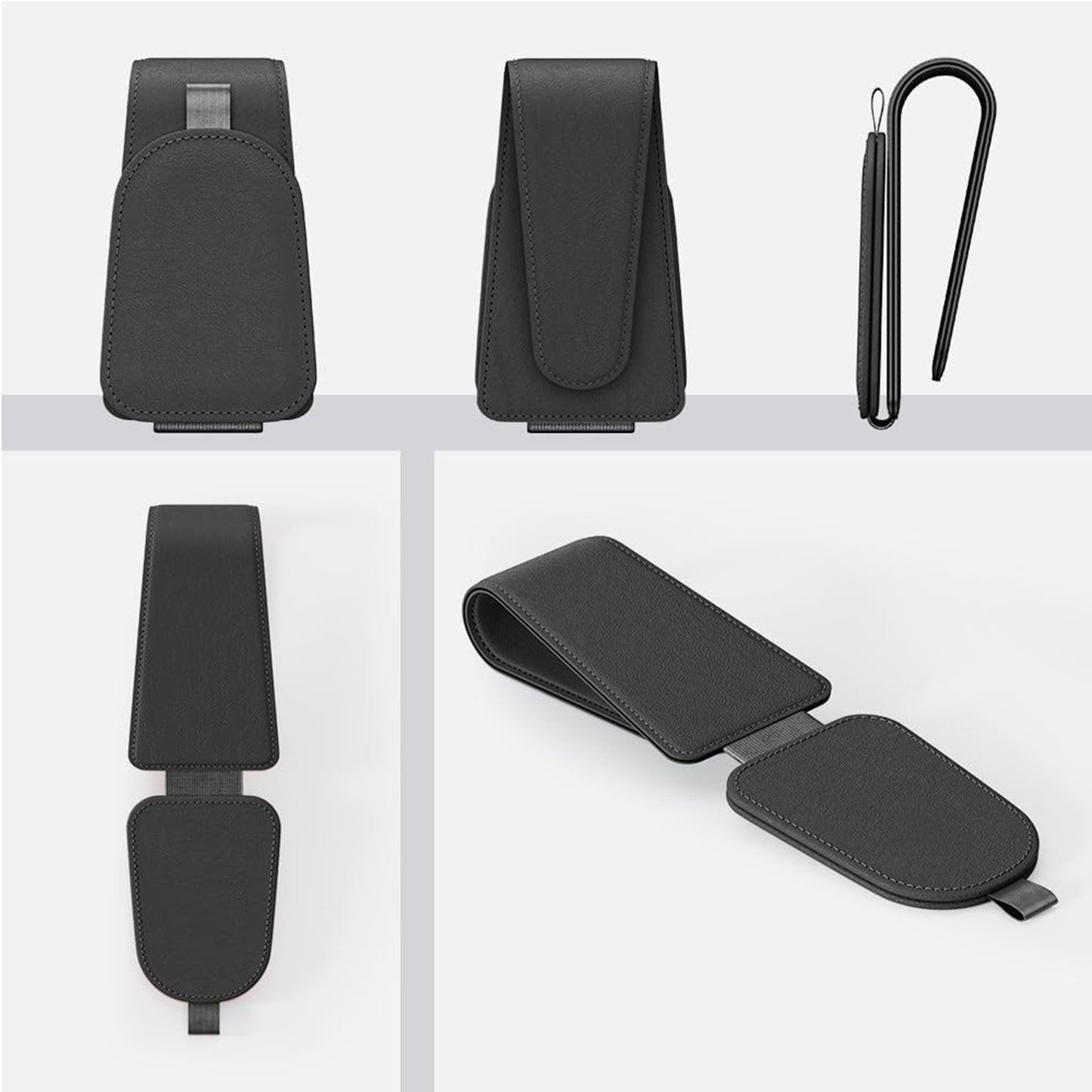 Multifunction Magnetic Leather Sunglasses Holders for Car Visor