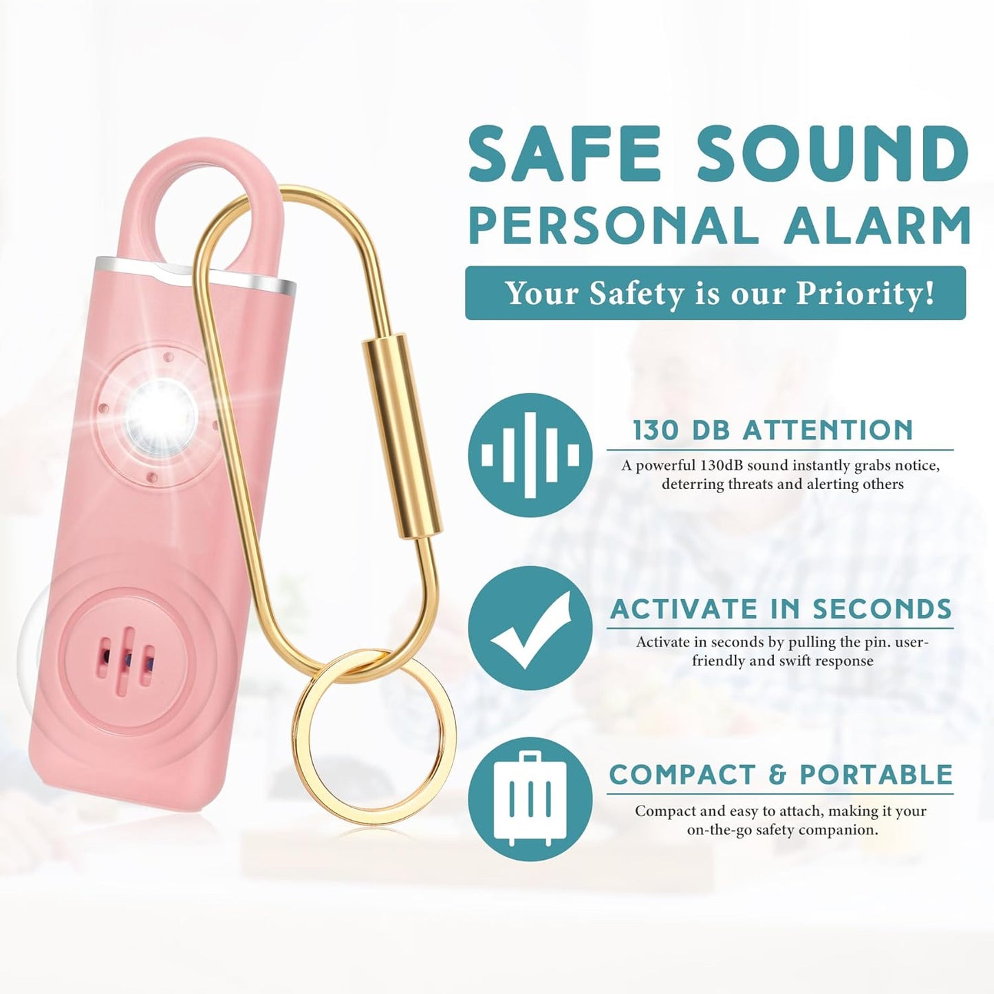 2In1 Multi-purpose Rechargeable Personal Safety Alarm