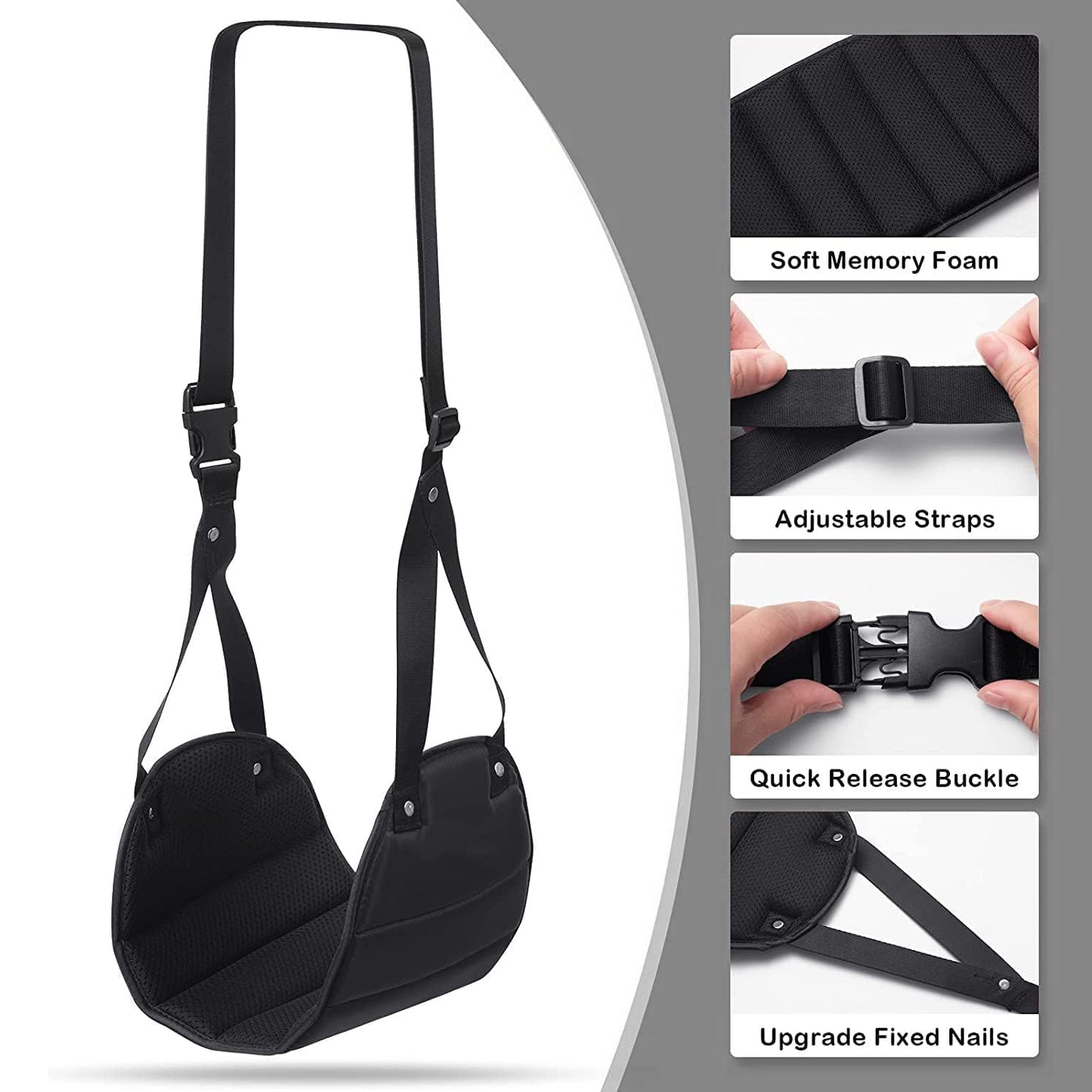 Portable Comfy Travel Footrest Hammock, Relax your Feet for Long Trips or Work