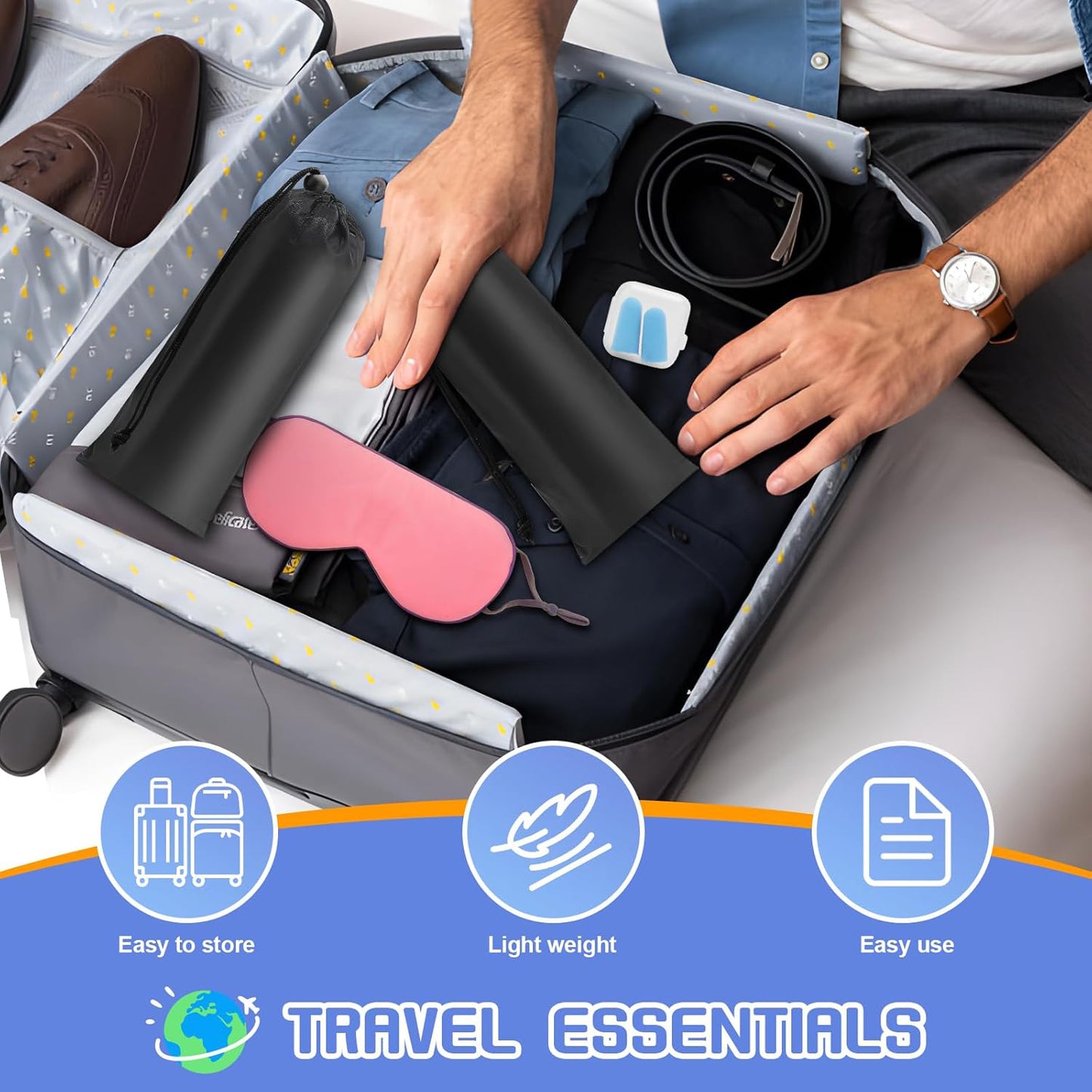 Portable Comfy Travel Footrest Hammock, Relax your Feet for Long Trips or Work