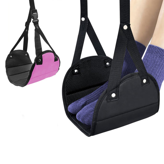 Portable Comfy Travel Footrest Hammock, Relax your Feet for Long Trips or Work
