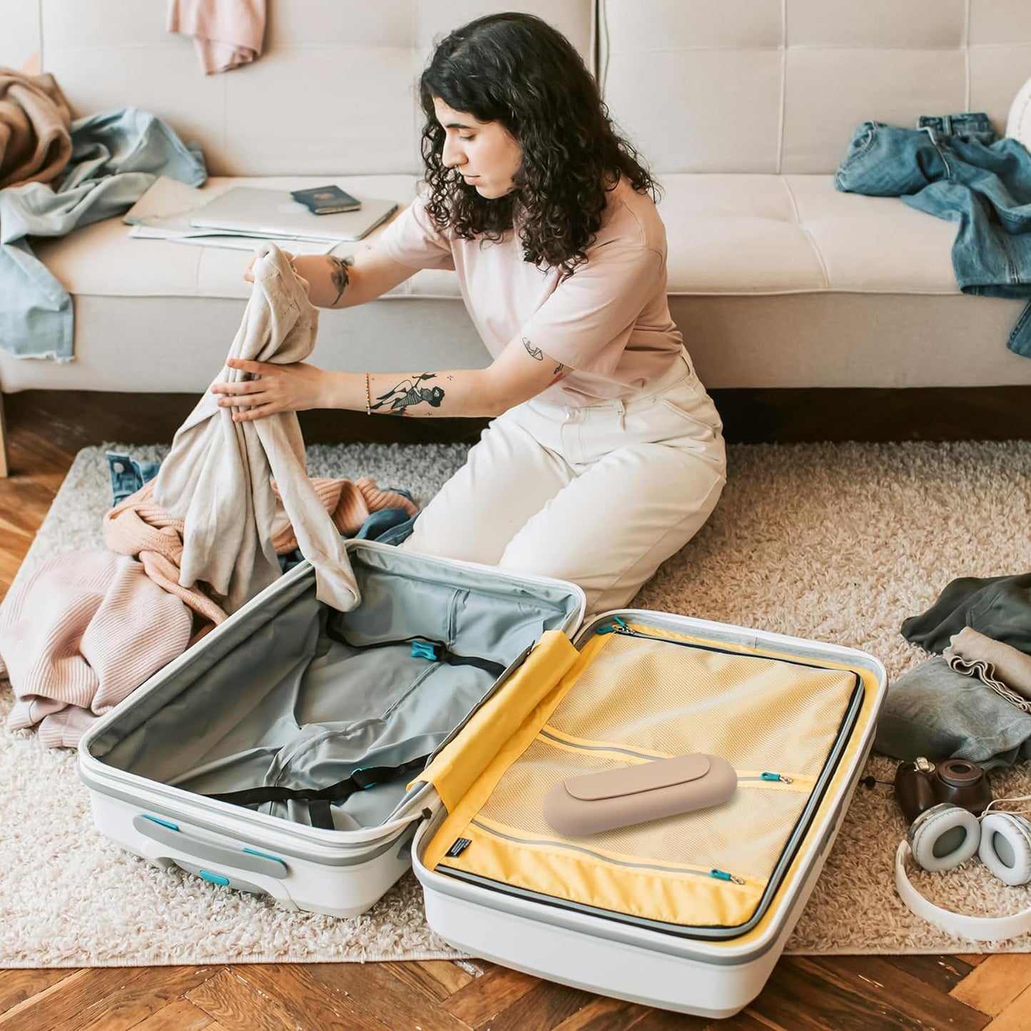 Portable Silicone Cosmetic Brushes Organizer