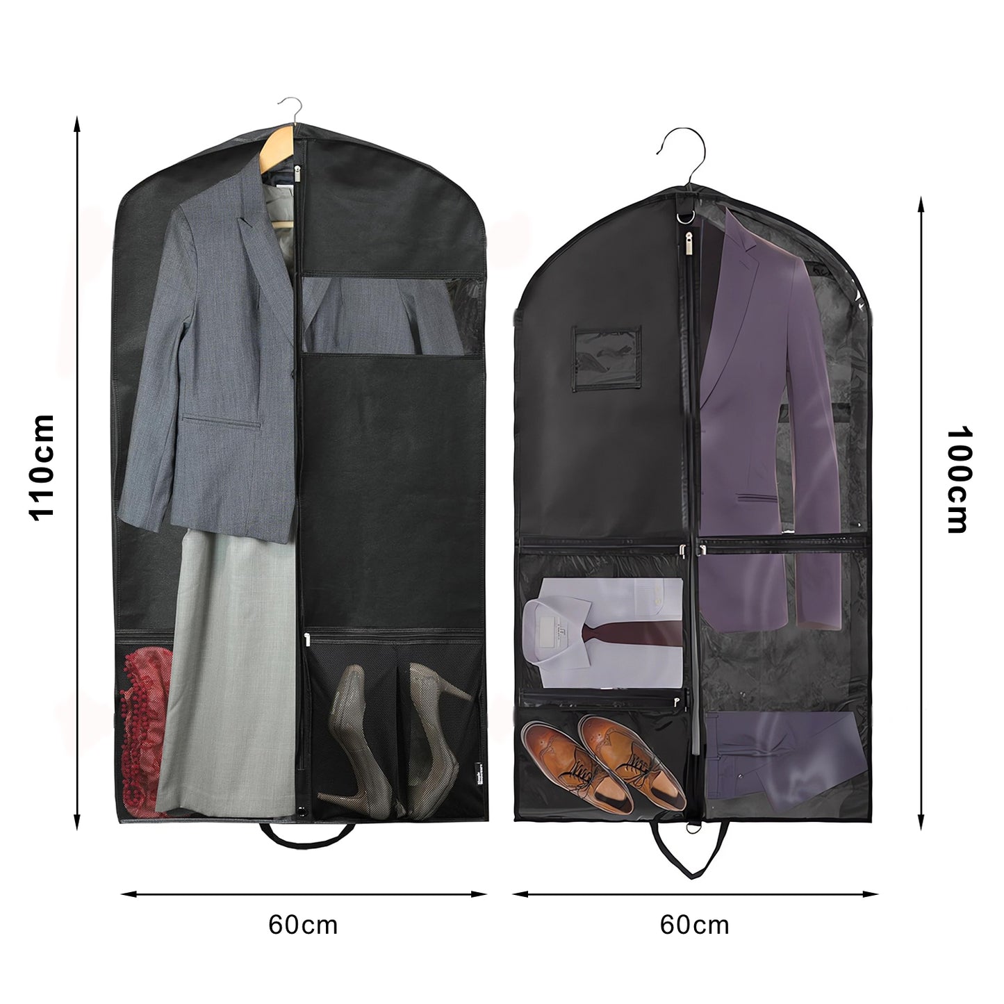 Portable Travel Garment Bag with Zipper Pocket