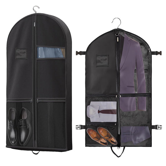 Portable Travel Garment Bag with Zipper Pocket