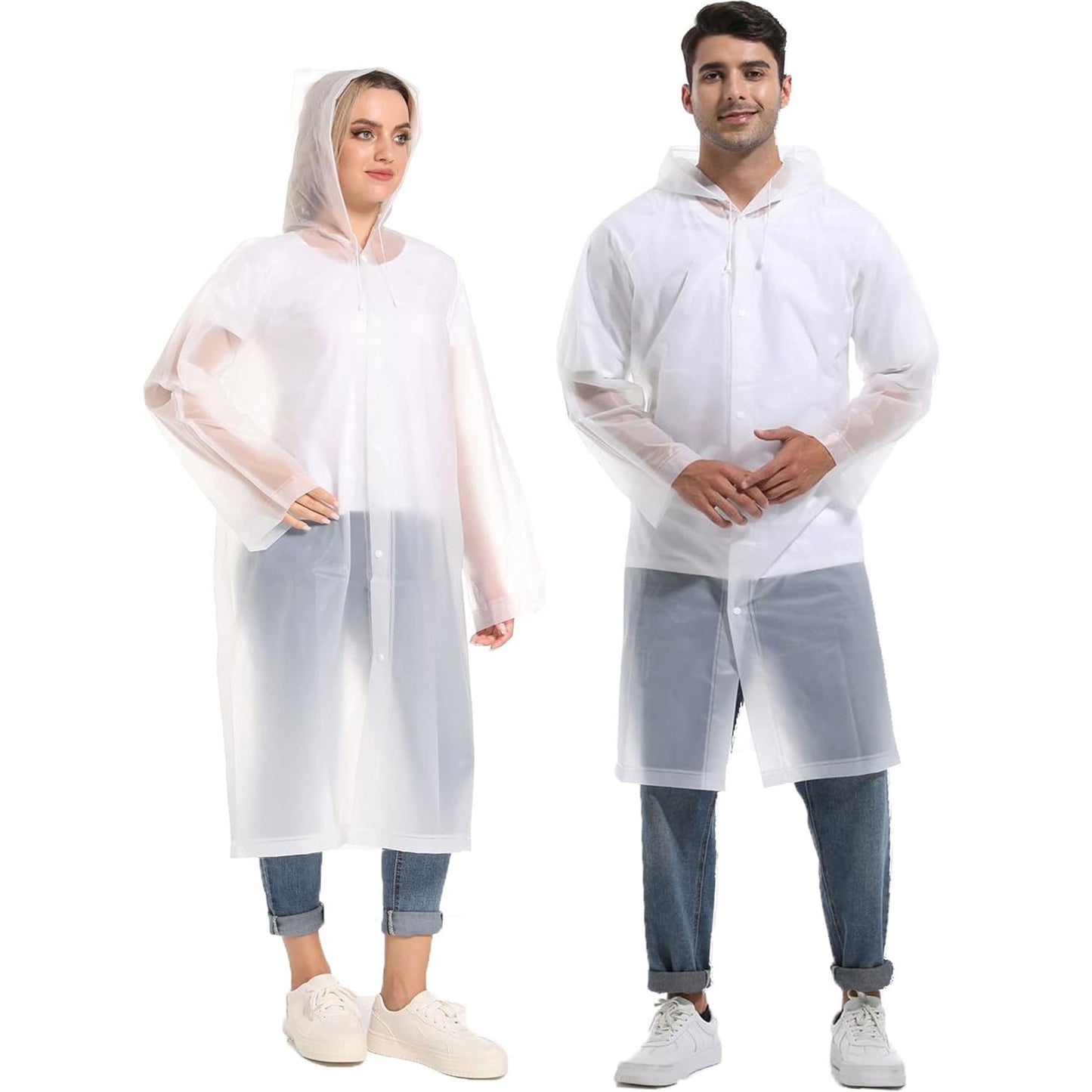 EVA Portable Unisex Reusable Rain Coats 2 Pack