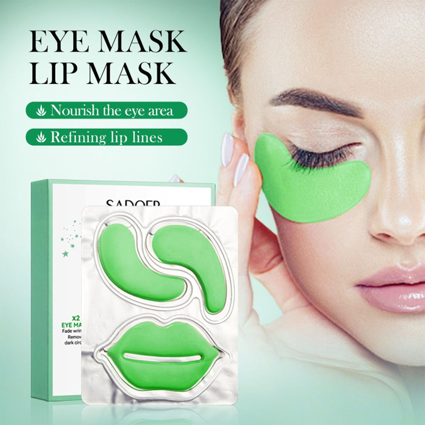 Lip Masks & Under Eye Patches, Moisturizing Lip and Eye Mask, 10 PCS