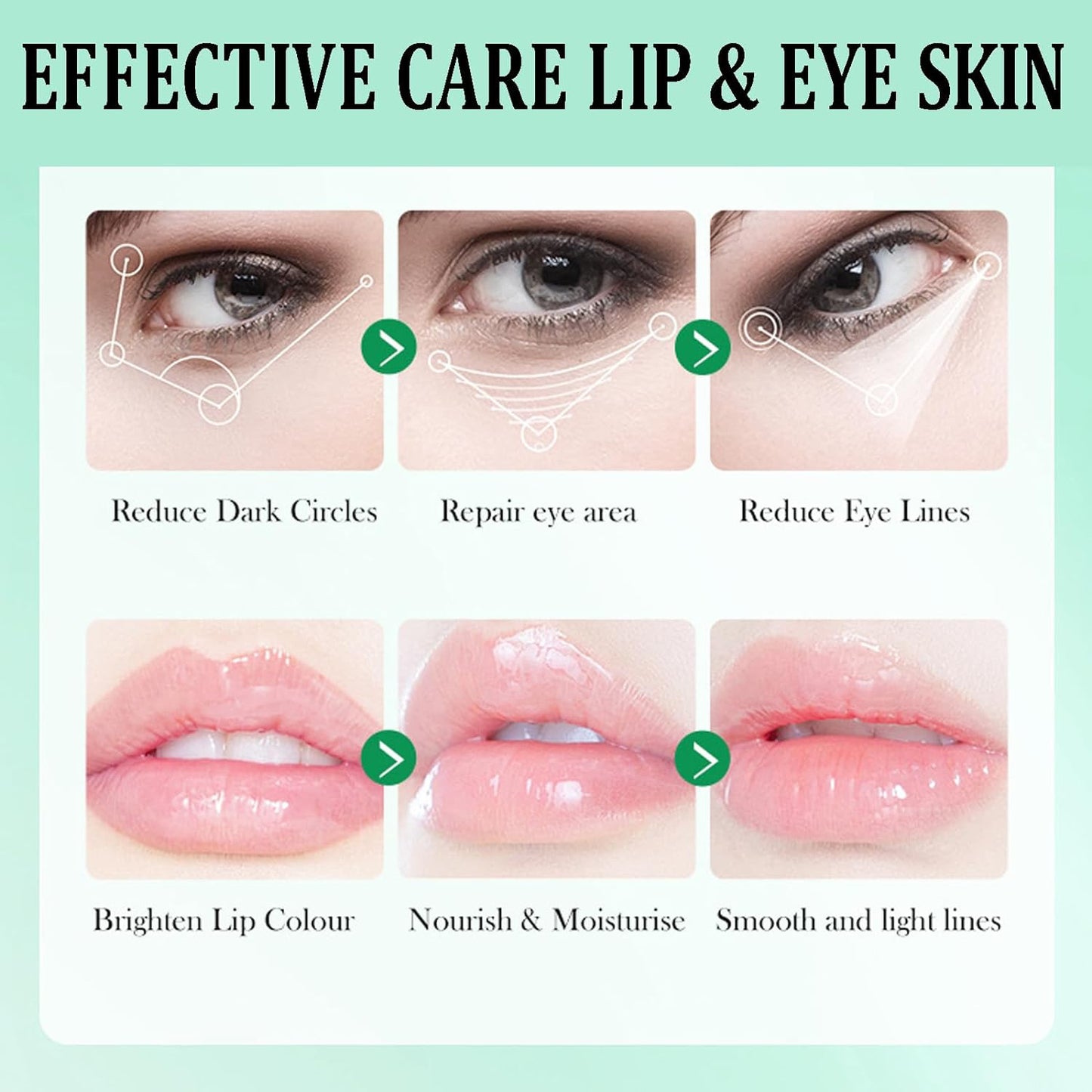 Lip Masks & Under Eye Patches, Moisturizing Lip and Eye Mask, 10 PCS