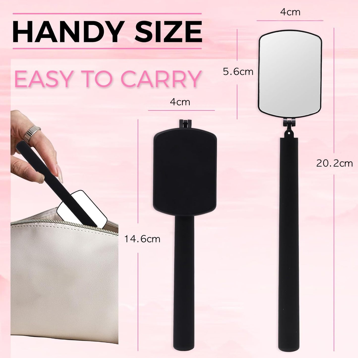 Portable 270° Rotation Flexible Large Square Lash Mirror