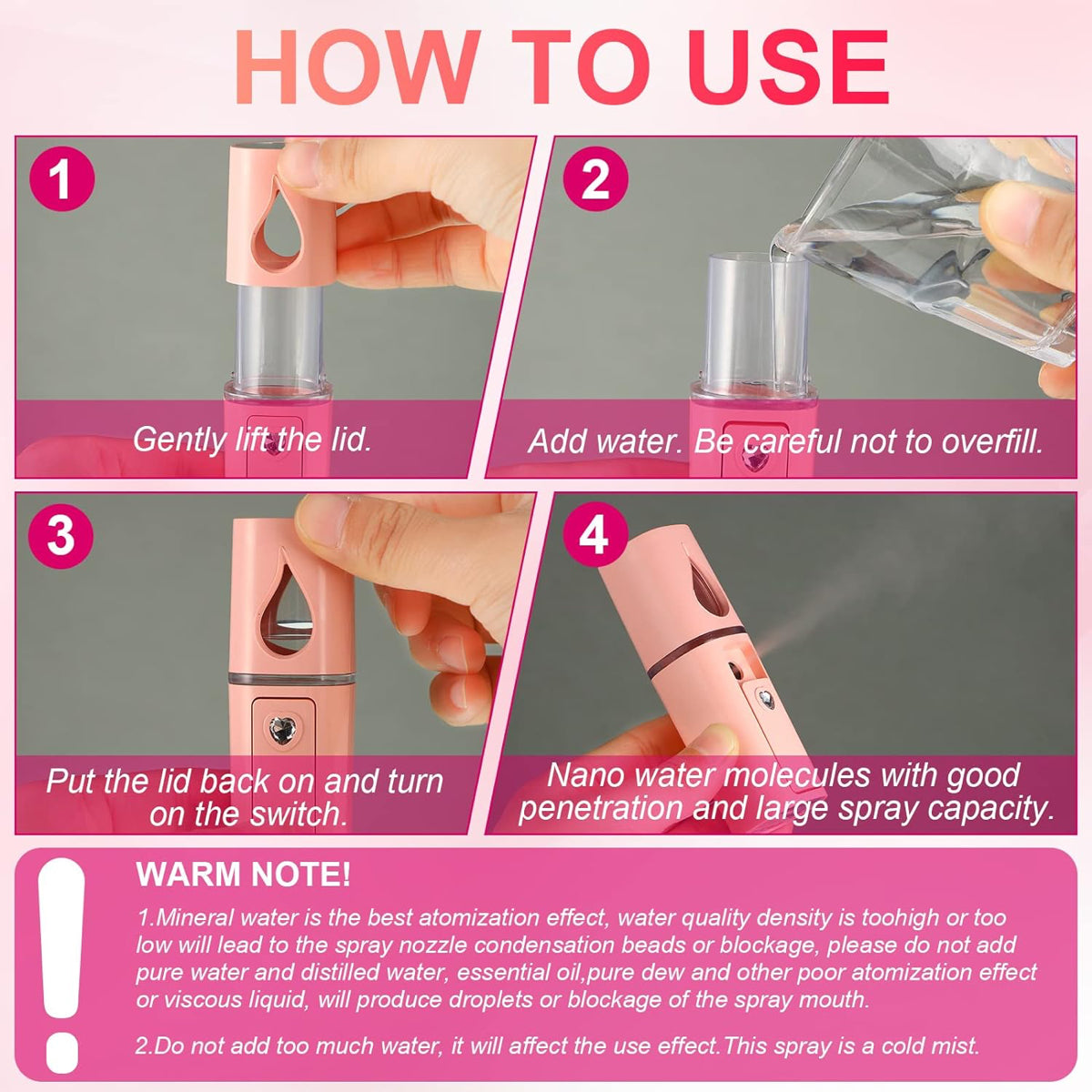 Nano Mist Sprayer USB handheld Facial Humidifier