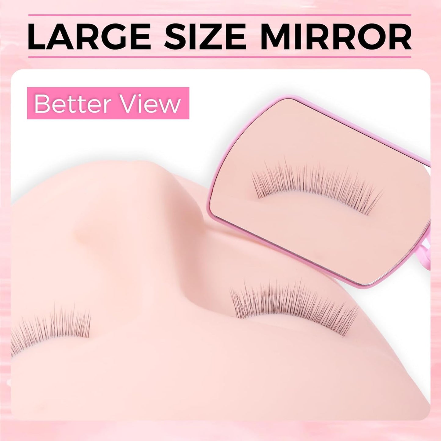 Portable 270° Rotation Flexible Large Square Lash Mirror