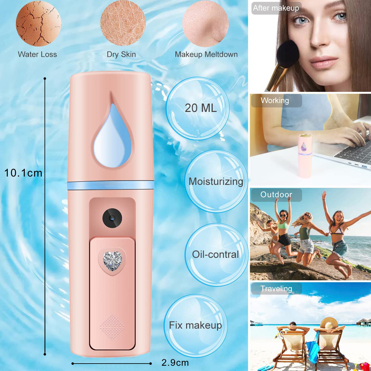 Nano Mist Sprayer USB handheld Facial Humidifier