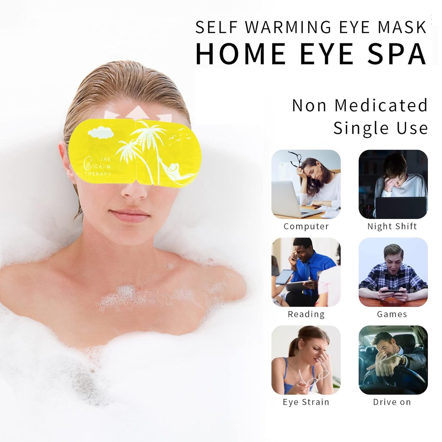 Masti de ochi parfumate cu abur pentru ochi uscati, masca de ochi calda SPA, 5 PCS