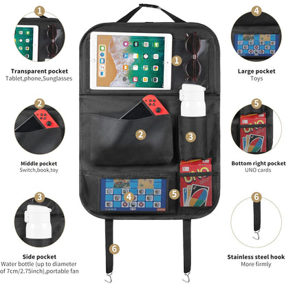 Foldable Car Backseat Organizer with Tray