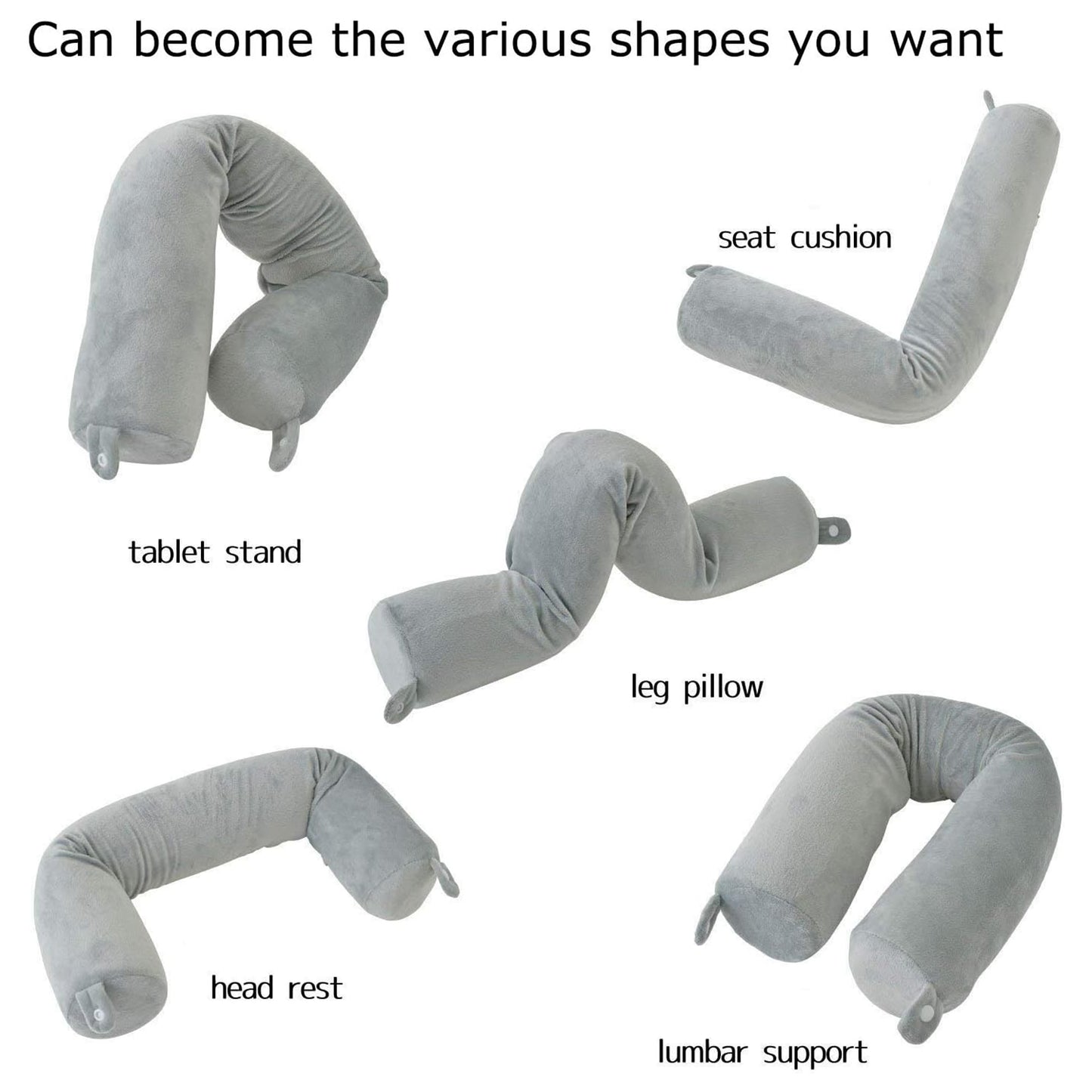 Multipurpose Free-Form Twist Memory Foam Travel Pillow