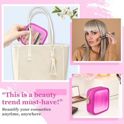 Mini geanta transparenta pentru organizarea produselor cosmetice