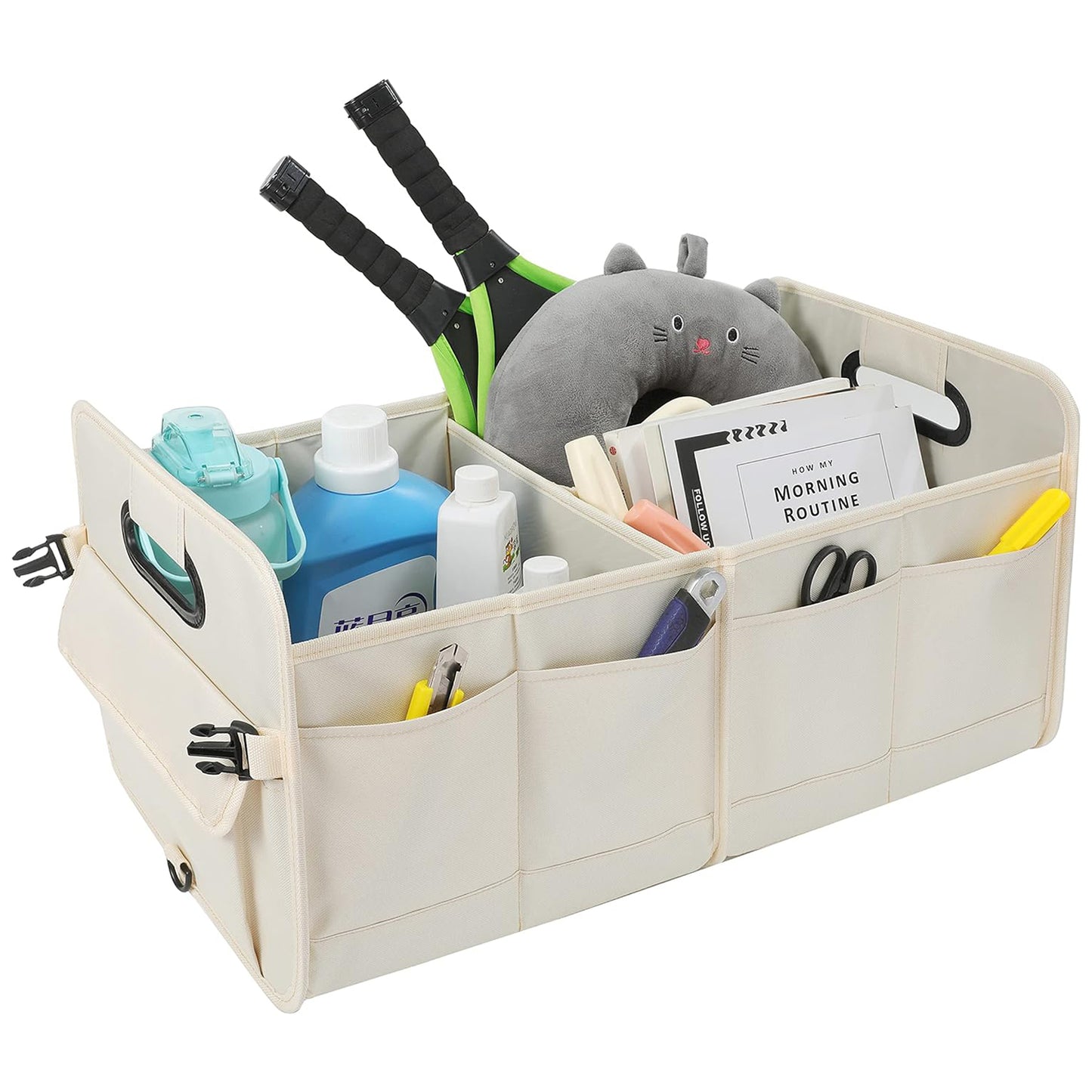 Multi-Compartment Foldable Car Trunk Storage Organizer