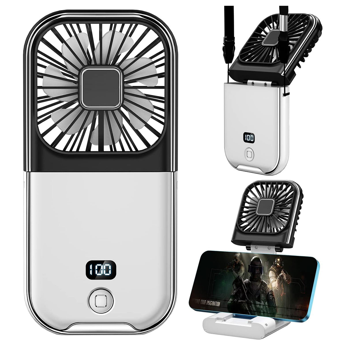 5 In 1 Multi-purpose  Foldable Handheld Fan