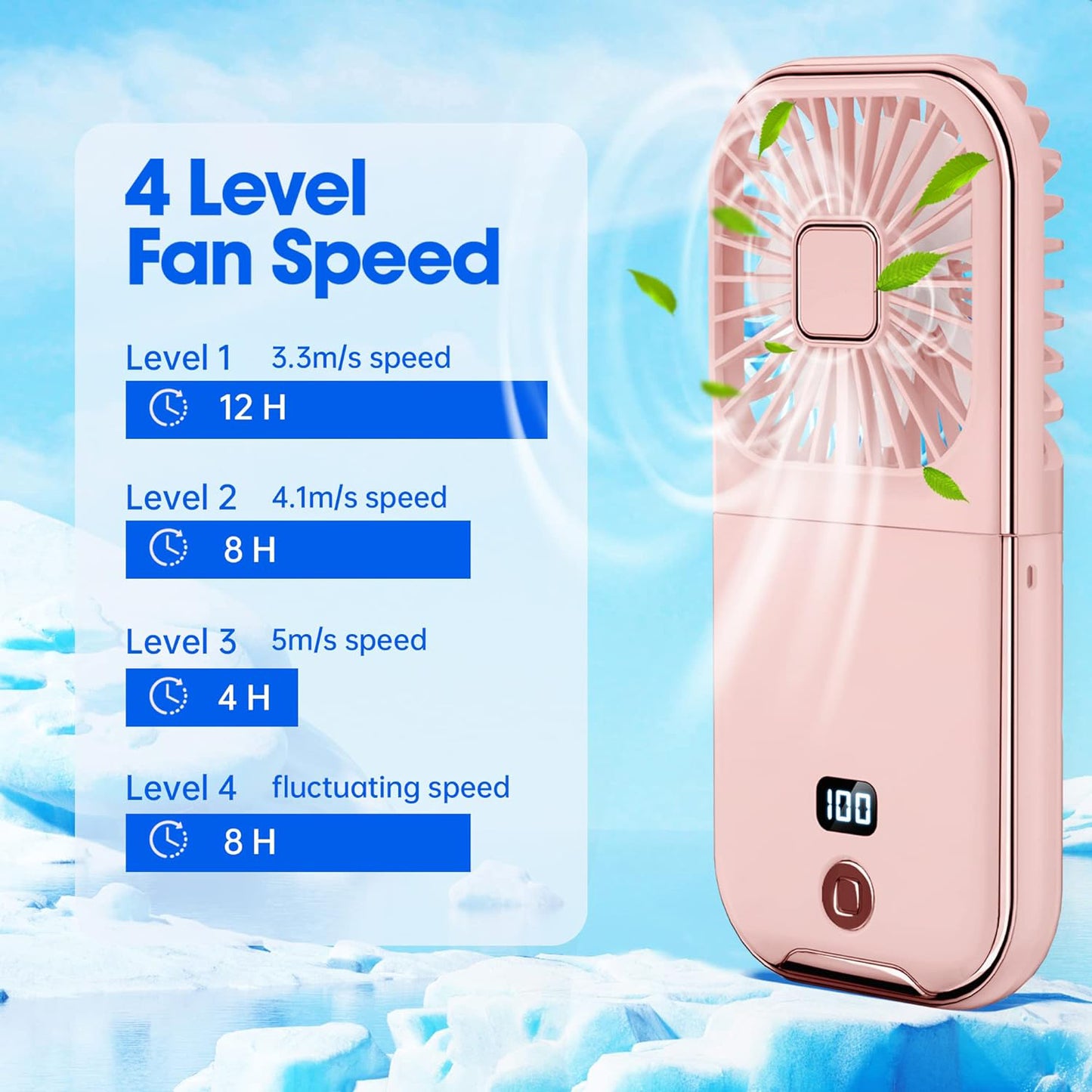 5 In 1 Multi-purpose  Foldable Handheld Fan