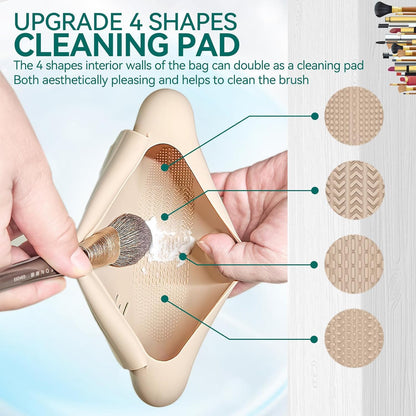 Organizator portabil de perii cosmetice din silicon