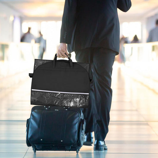 Geanta portabila pentru imbracaminte de calatorie cu buzunar cu fermoar