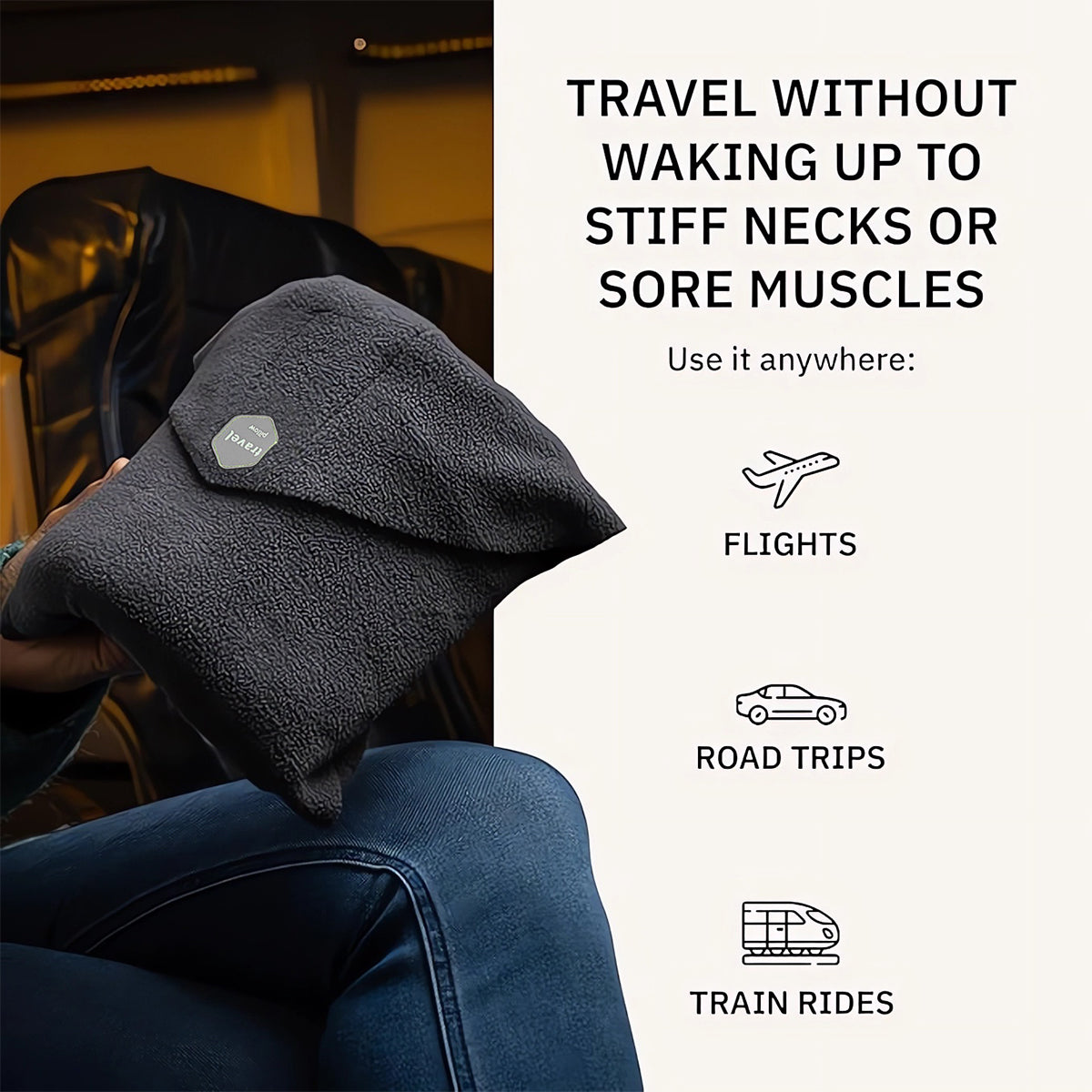 Soft Travel Scarf Pillow, Neck and Shoulder Support