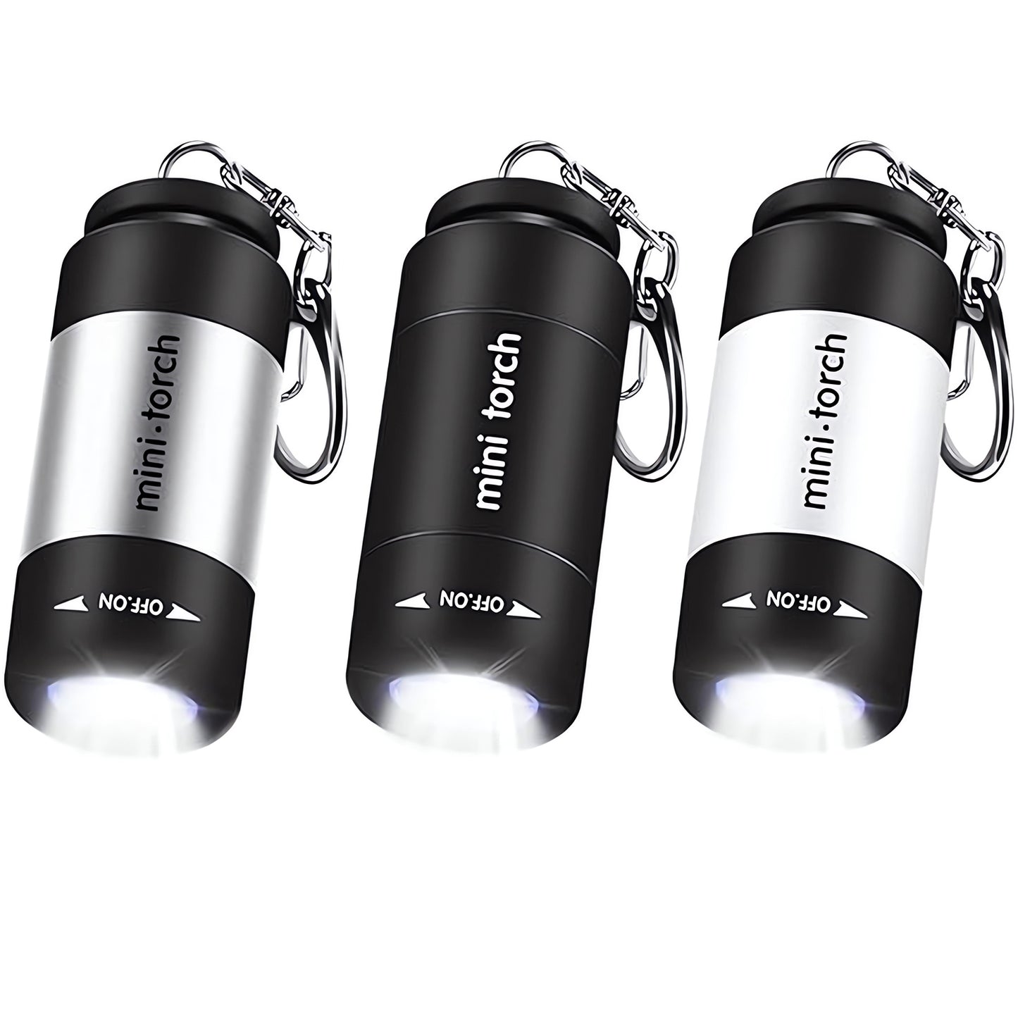 Mini Rechargeable Keychain Travel Flashlight, 3 Pack