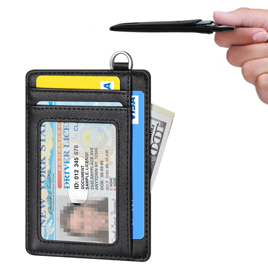 Portofel de buzunar subtire si minimalist cu blocare RFID